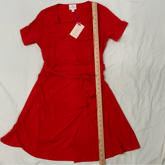 JB by Julie Brown Solid Red Marlina Knit Wrap Dress 
Size Medium 
New With Tags - Picture 13 of 16